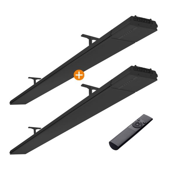 2x Heatstrip Design Elektrische Terrasverwarming met afstandsbediening 3200 Watt